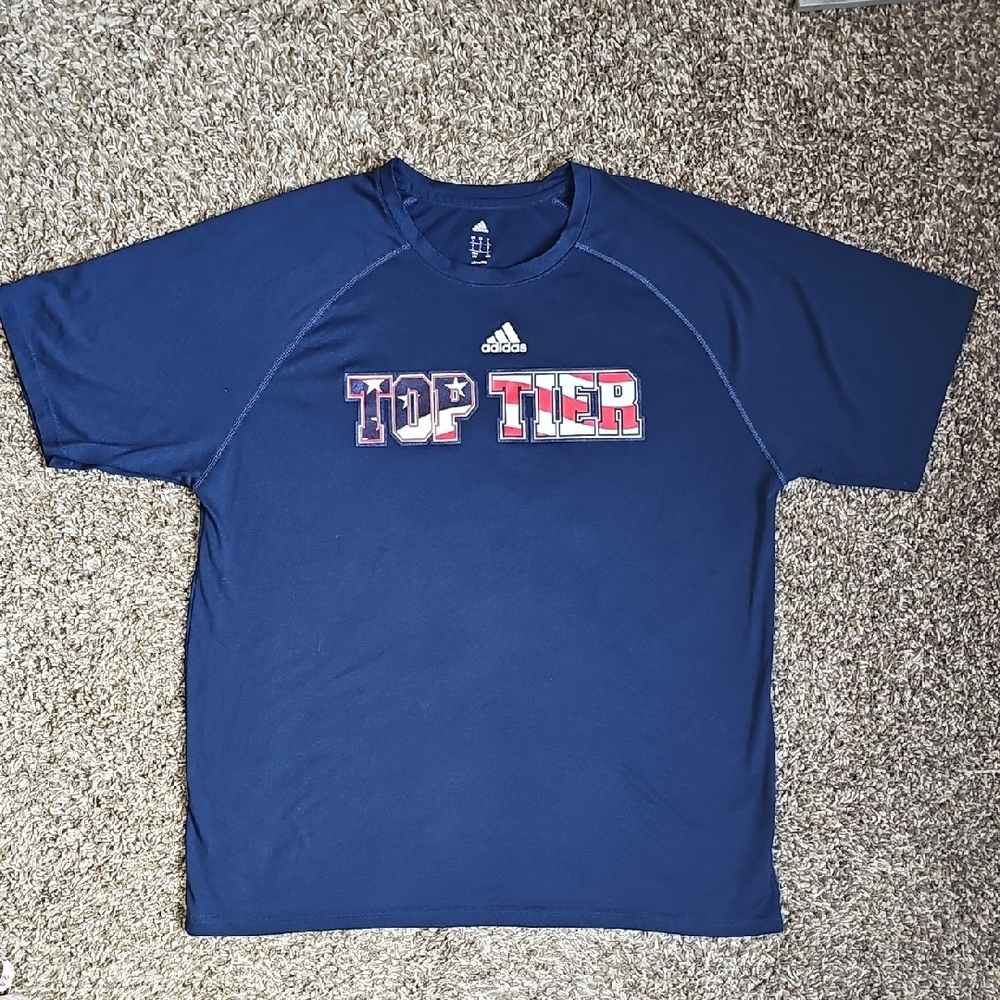 Adidas Navy Top Tier Athletic Performance T-Shirt Men’s Size XL